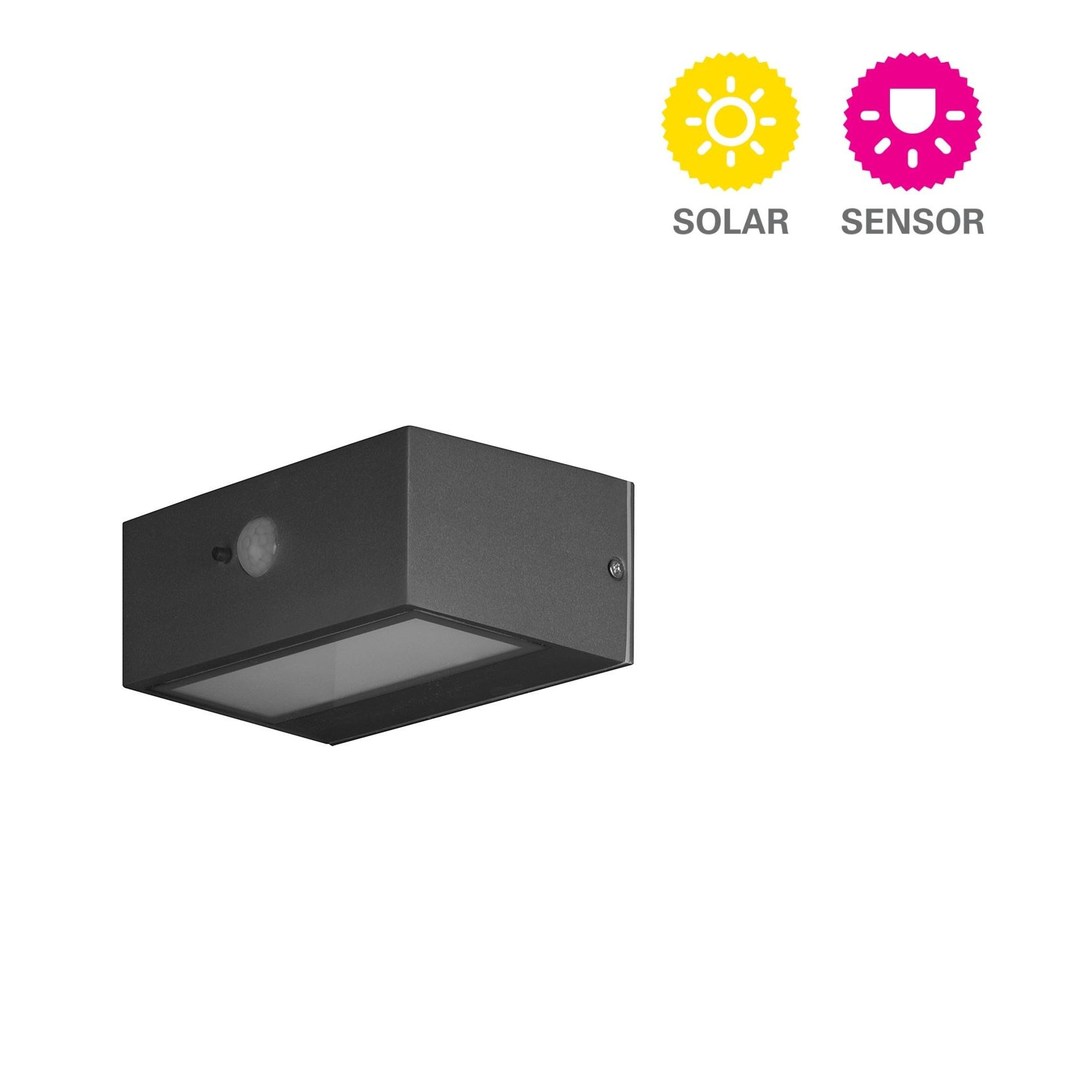 Forlight Top - Aplique Solar Exterior LED 3W. Aplique de Pared con Placa Solar para Jardín y Terraza. Blanco Cálido 3000K. Colo