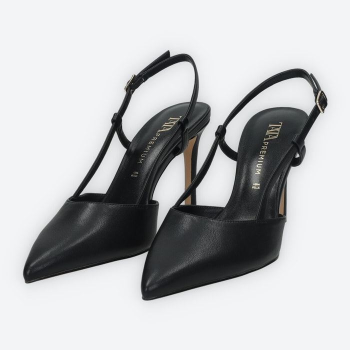 Décolleté sling back Donna Tata Italia Nero