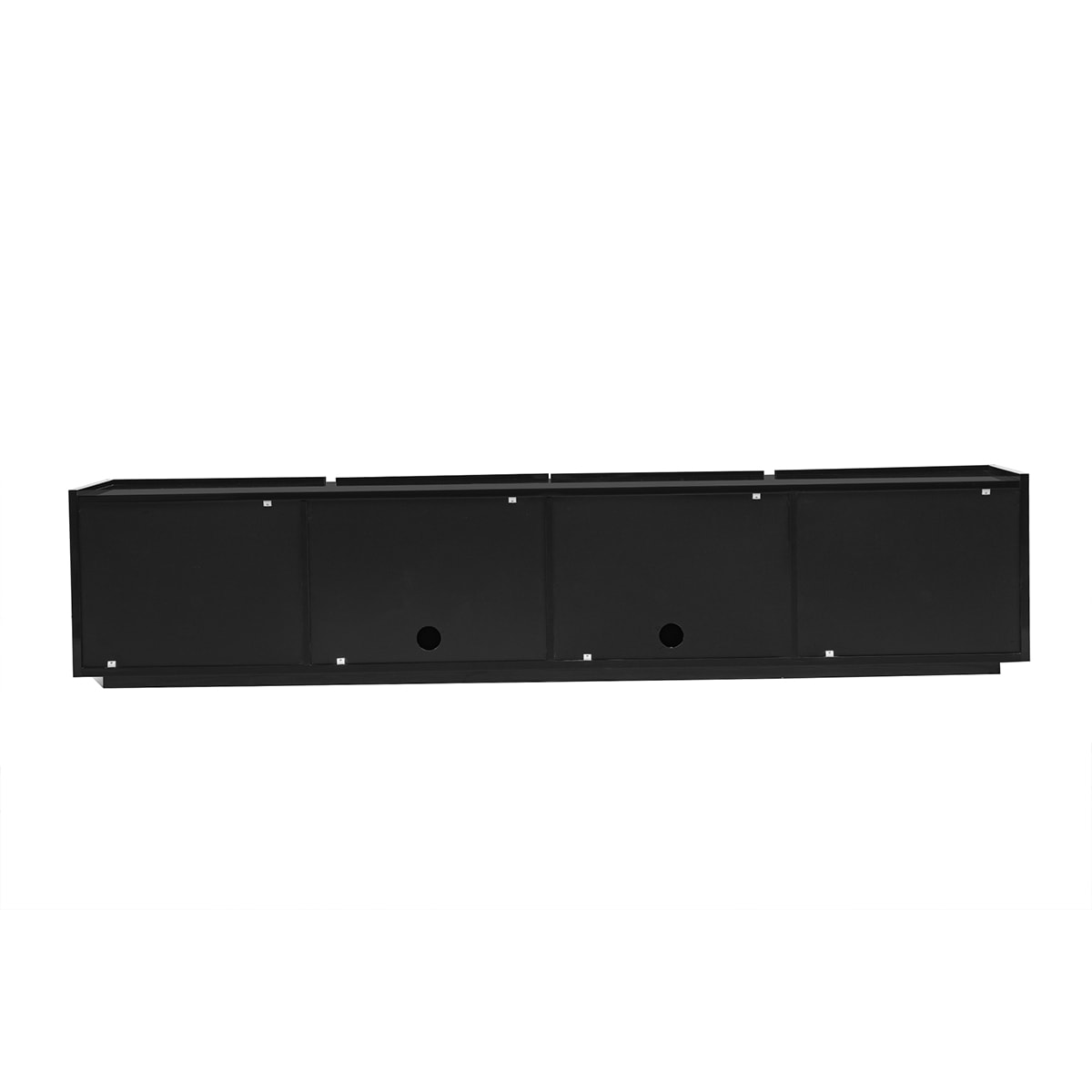 Meuble TV design noir laqué brillant avec rangements L200 cm ISAURE
