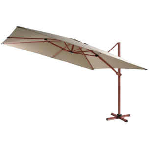 Parasol déporté 3.5x2.6m - terracotta et lin - DIAMANT