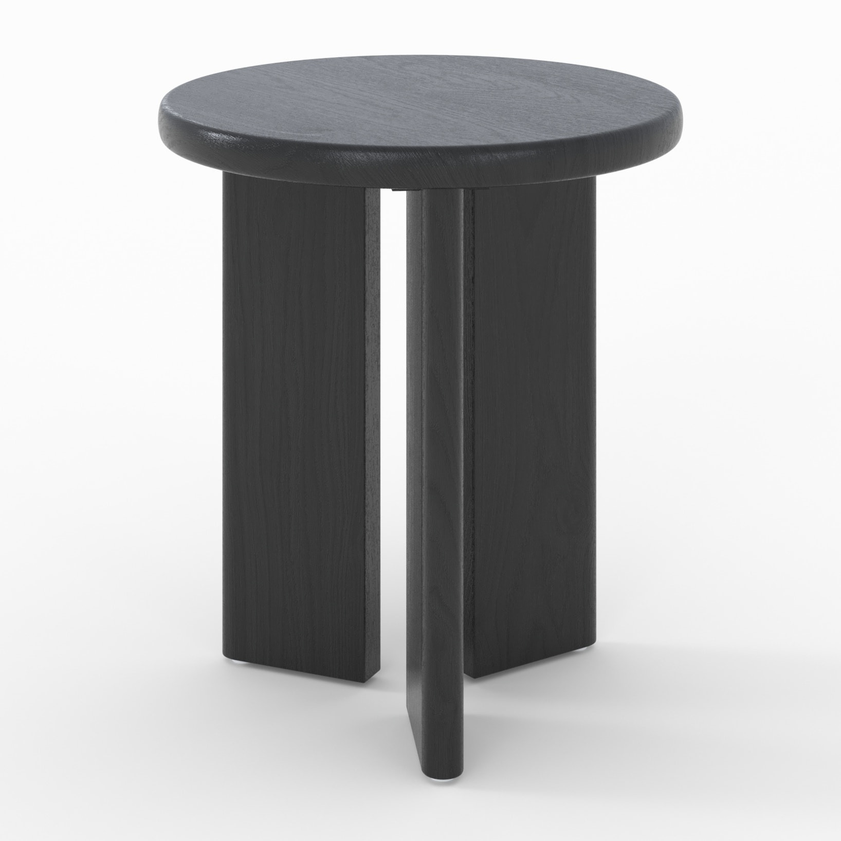 Table d'appoint ronde en bois noir D40 cm - Néa