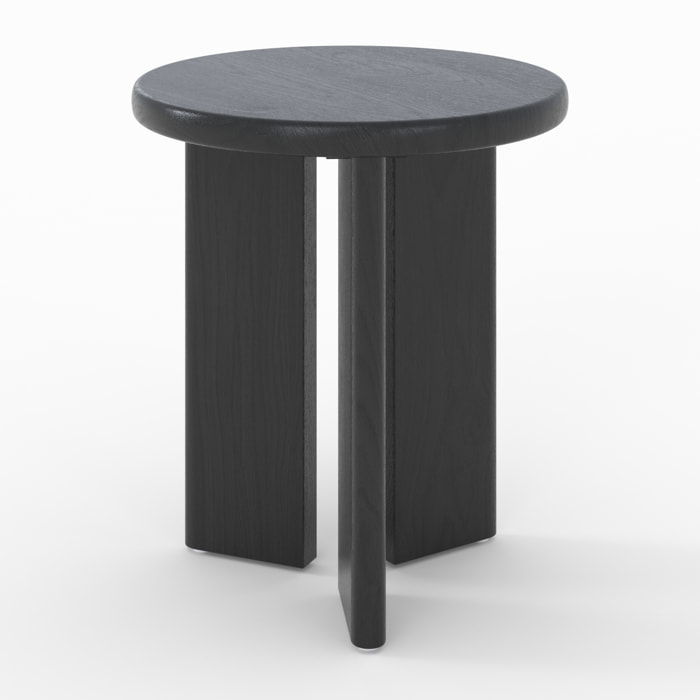 Table d'appoint ronde en bois noir D40 cm - Néa