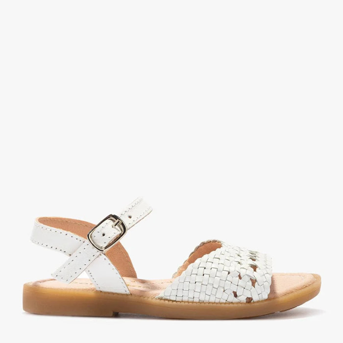 Sandali bianchi intrecciati per bambina