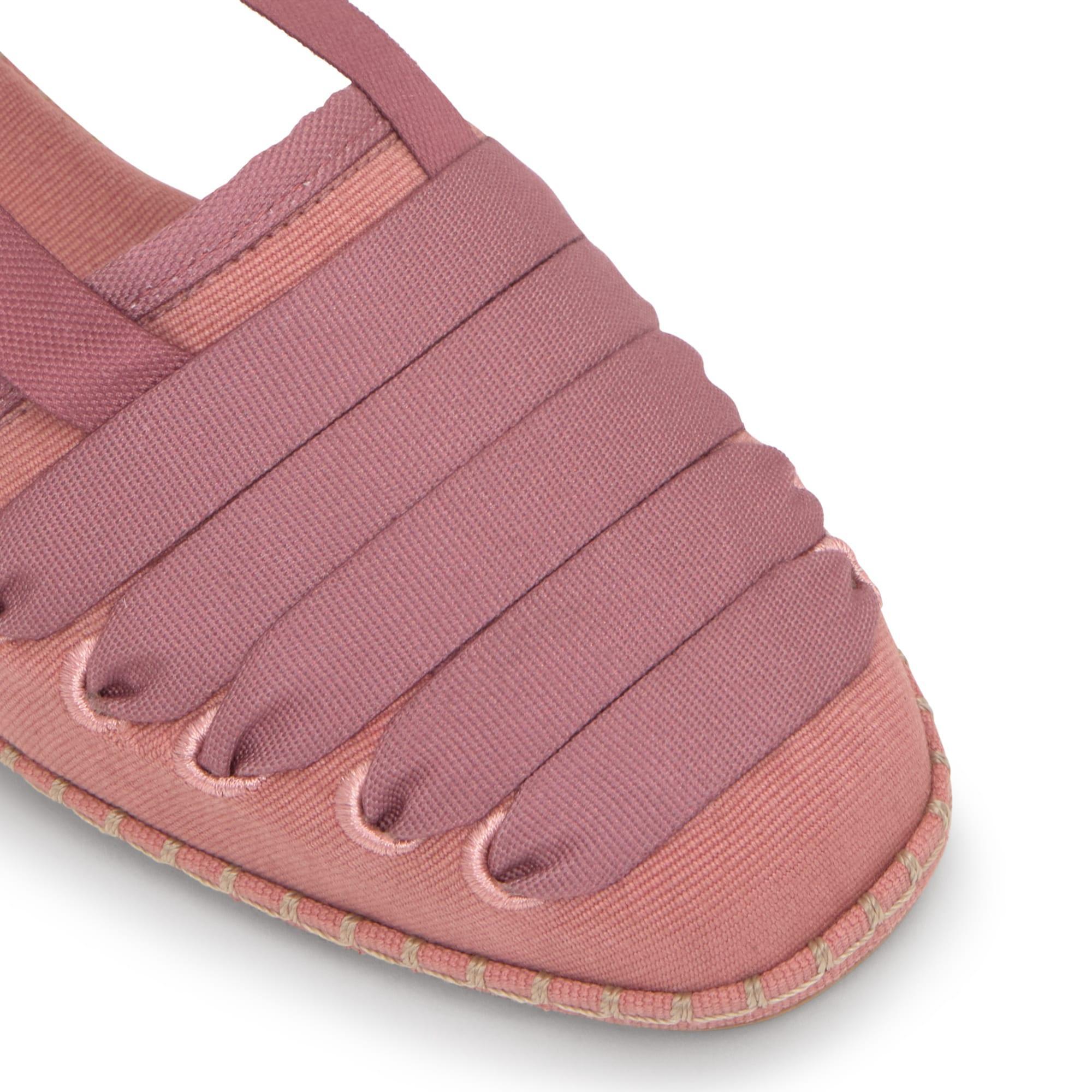 Alpargata plana embetada Glen en algodón con cintas y suela de cuerolite