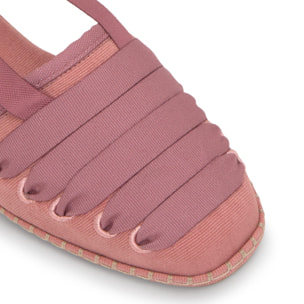 Alpargata plana embetada Glen en algodón con cintas y suela de cuerolite