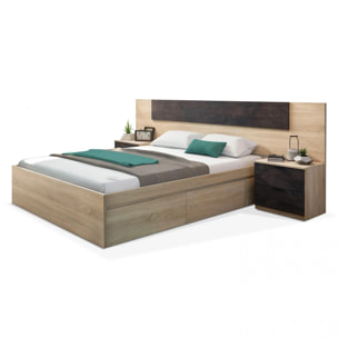 Cabecero con mesitas Luca Roble Canadian - Óxido