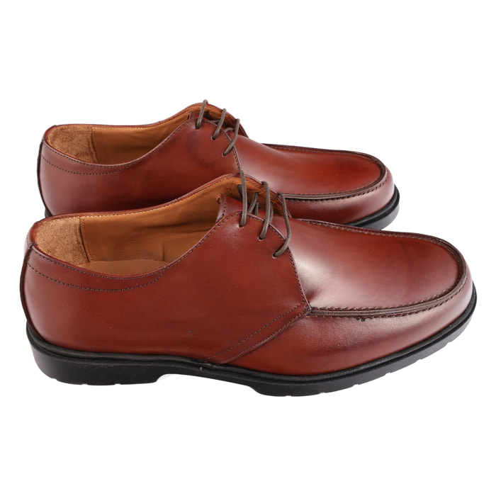 Derby stringate in vera pelle con fondo light