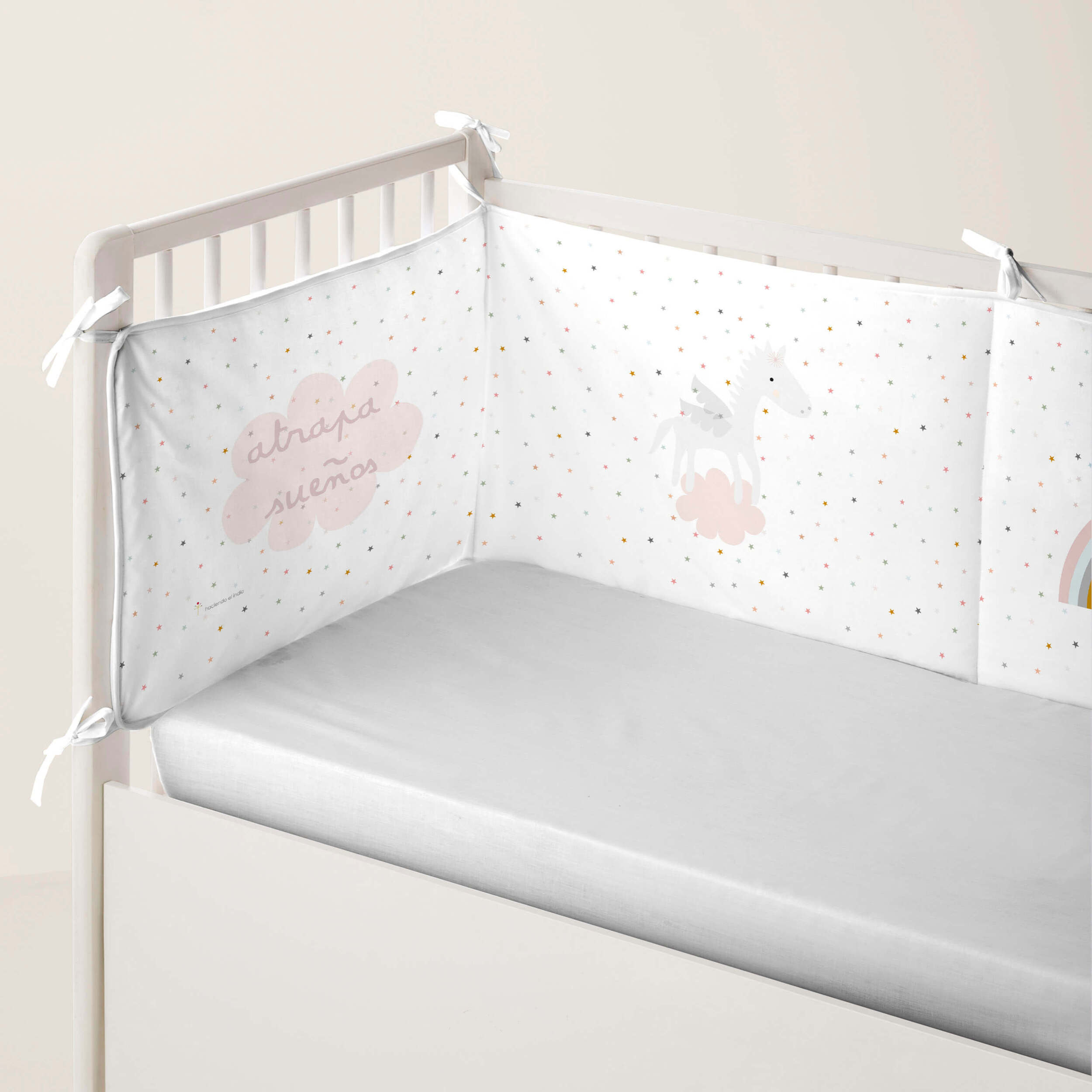 Protector de cuna - Algodón - Con Cintas - Pegaso Mágico