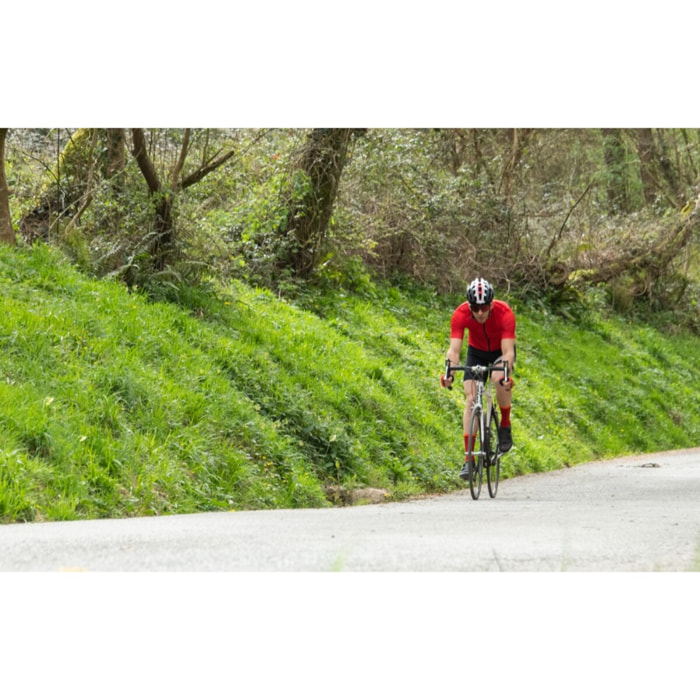 MAGLIA DA CICLISMO A MANICHE CORTE DA UOMO BLUEBALL IN ROSSO CON LOGO NERO
