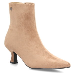 Botin elegante de tacon bajo con cremallera para mujer.