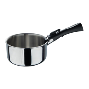 set de 3 cazos ø16ø18ø20cm sin revestimientos + mango desmontable en acero inoxidable