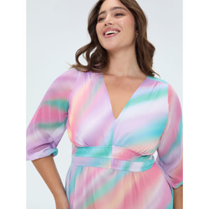 Fiorella Rubino - Vestito corto in georgette con stampa - Rosa