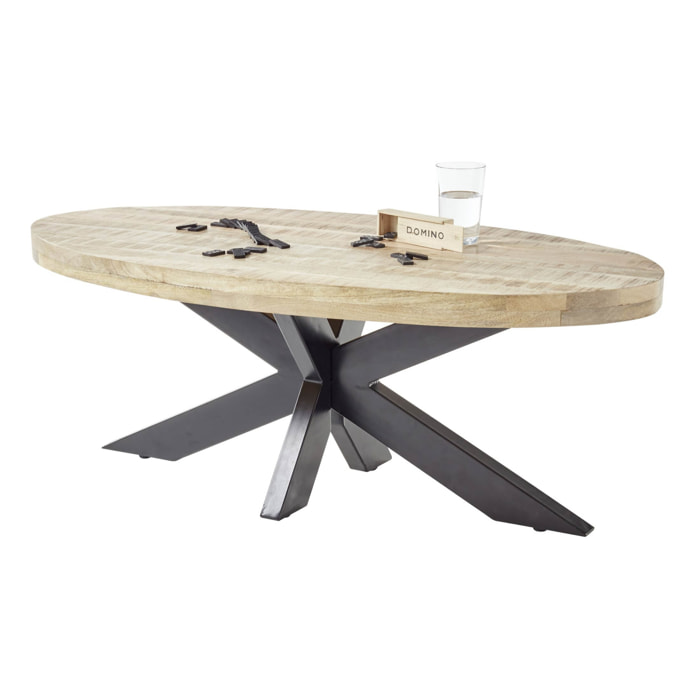 Manzanilla - table basse - bois massif et noir - 120 cm - Bois