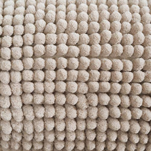 Tappeto Bagno Poppy Beige, Antiscivolo, Tessuto Morbido e Assobente.