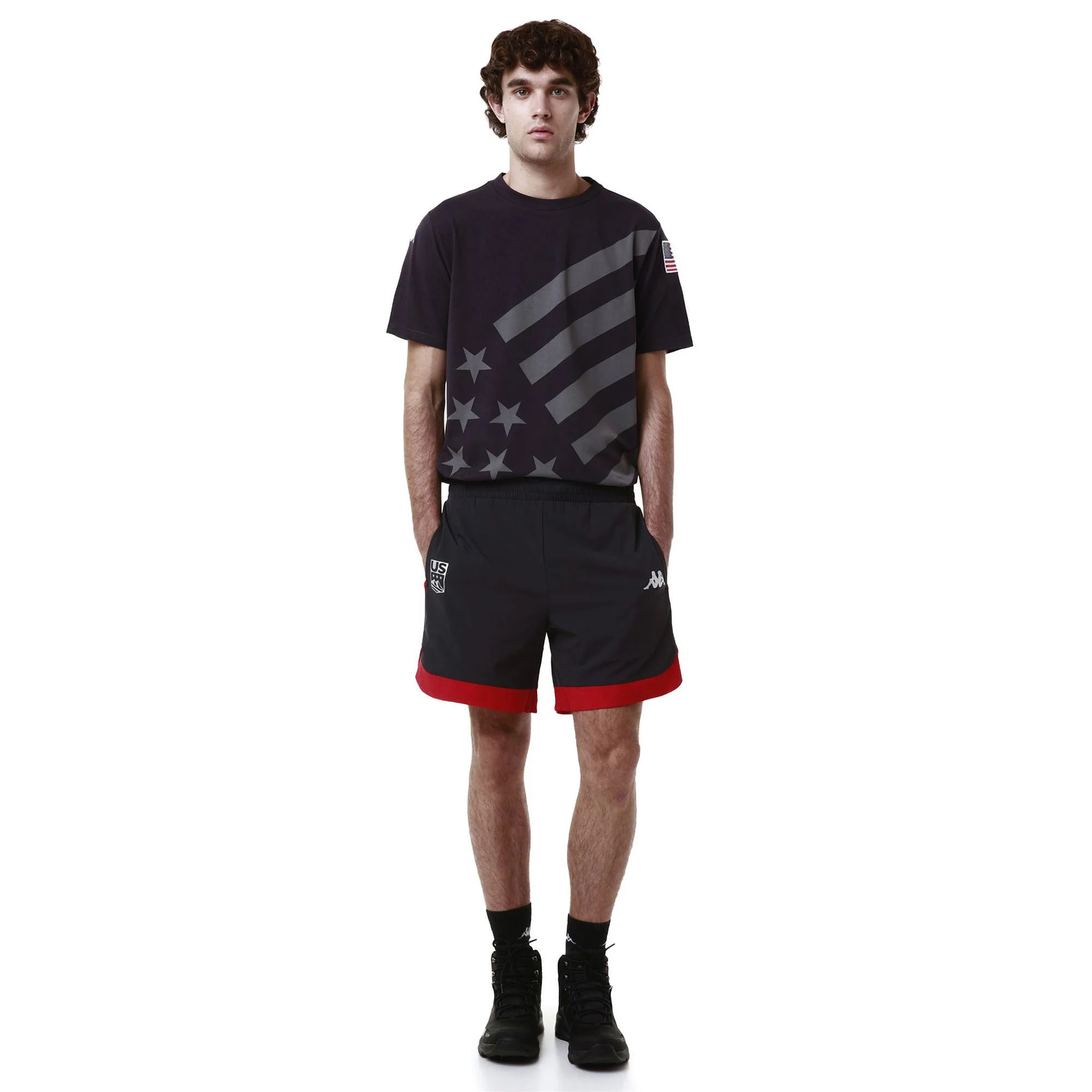 Camisetas y tops Kappa Hombre Mujer Ayba2 Flag Us