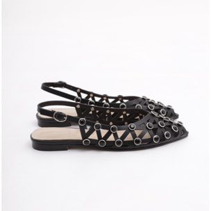SLINGBACK FLAT GRID NERO