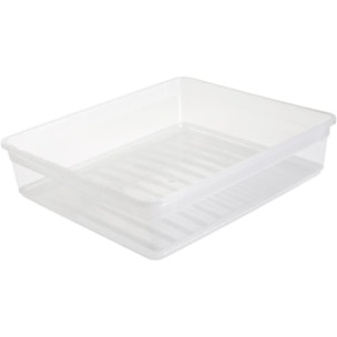 Cajas de almacenaje, natural transparente, 39 x 33.5 x 9 cm