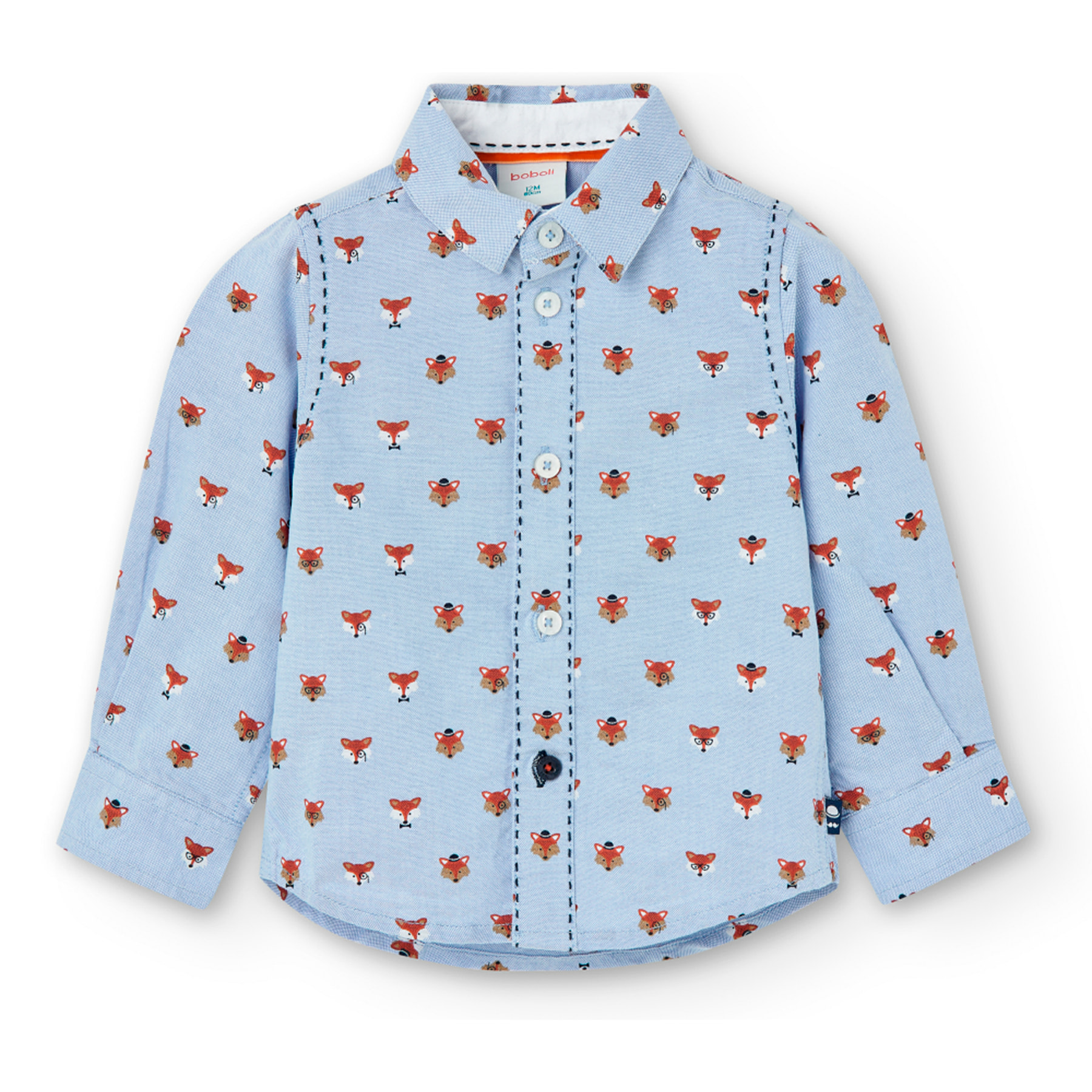 Camisa oxford "zorros" de bebé niño