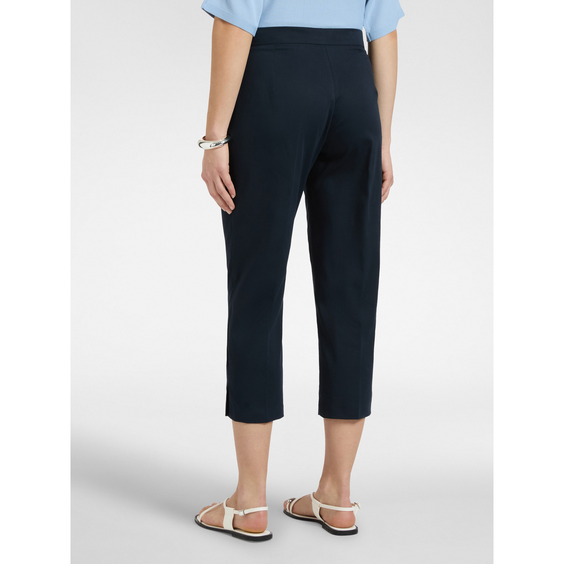 Elena Mirò - Pantaloni dritti in raso stretch - Blu