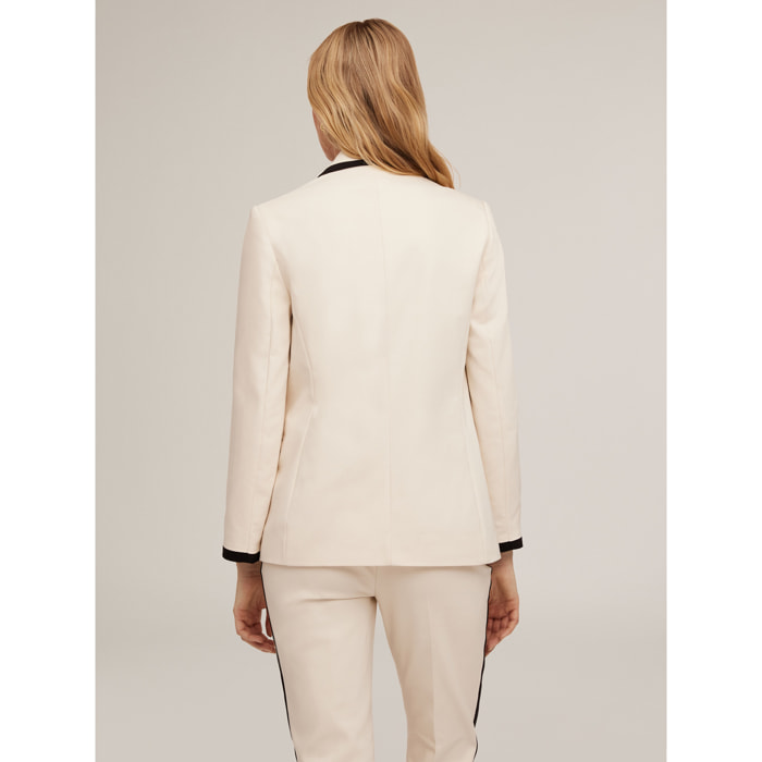 Motivi - Blazer cruzado con cenefas - Blanco