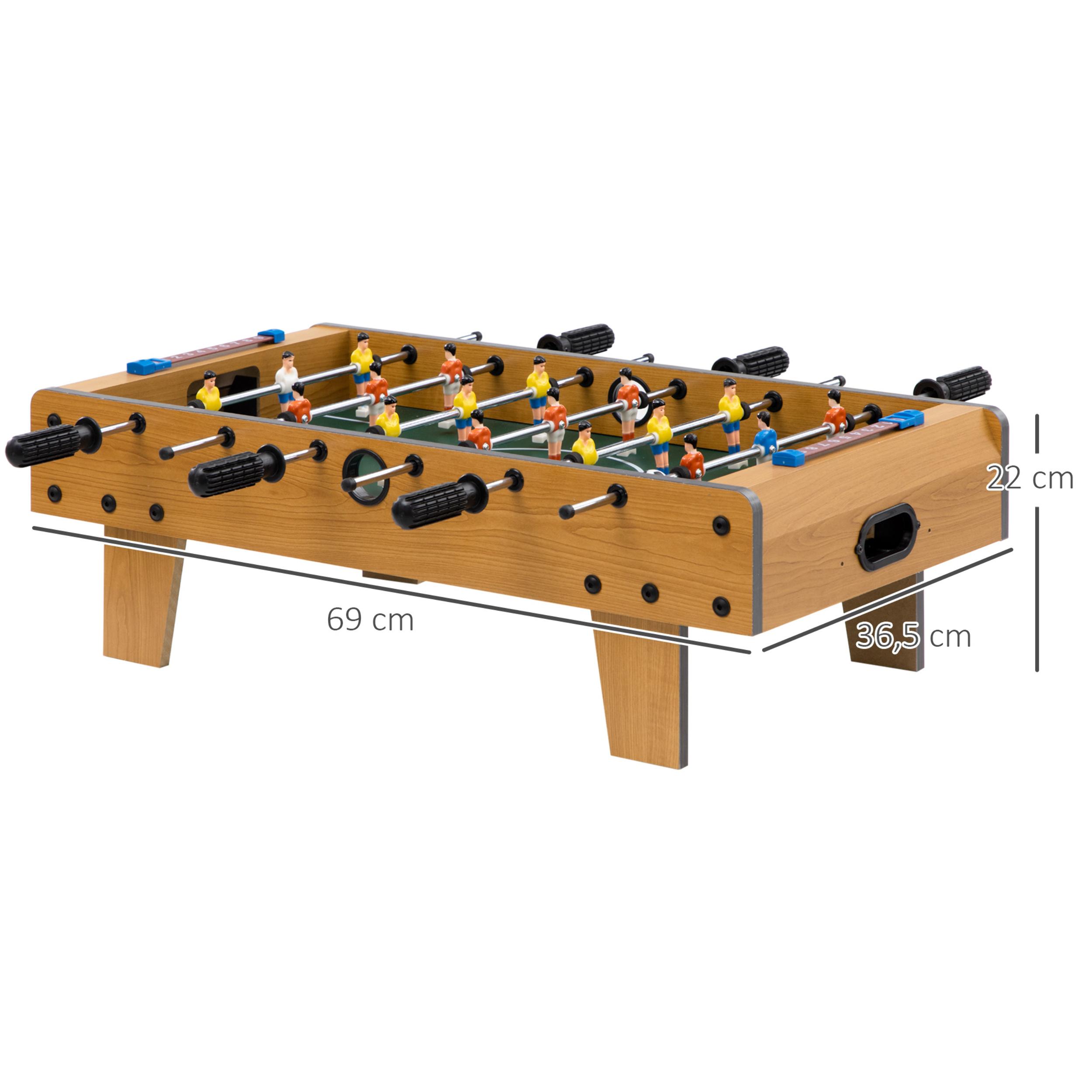 Futbolín de Mesa para Niños de +6 Años con 2 Bolas 6 Asas 69x36,5x22 cm Natural