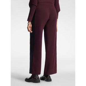 Elena Mirò - Pantalones palazzo de punto con cordón - Burgundy