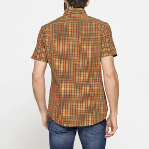 CAMICIA A MANICA CORTA IN COTONE CON FANTASIA
