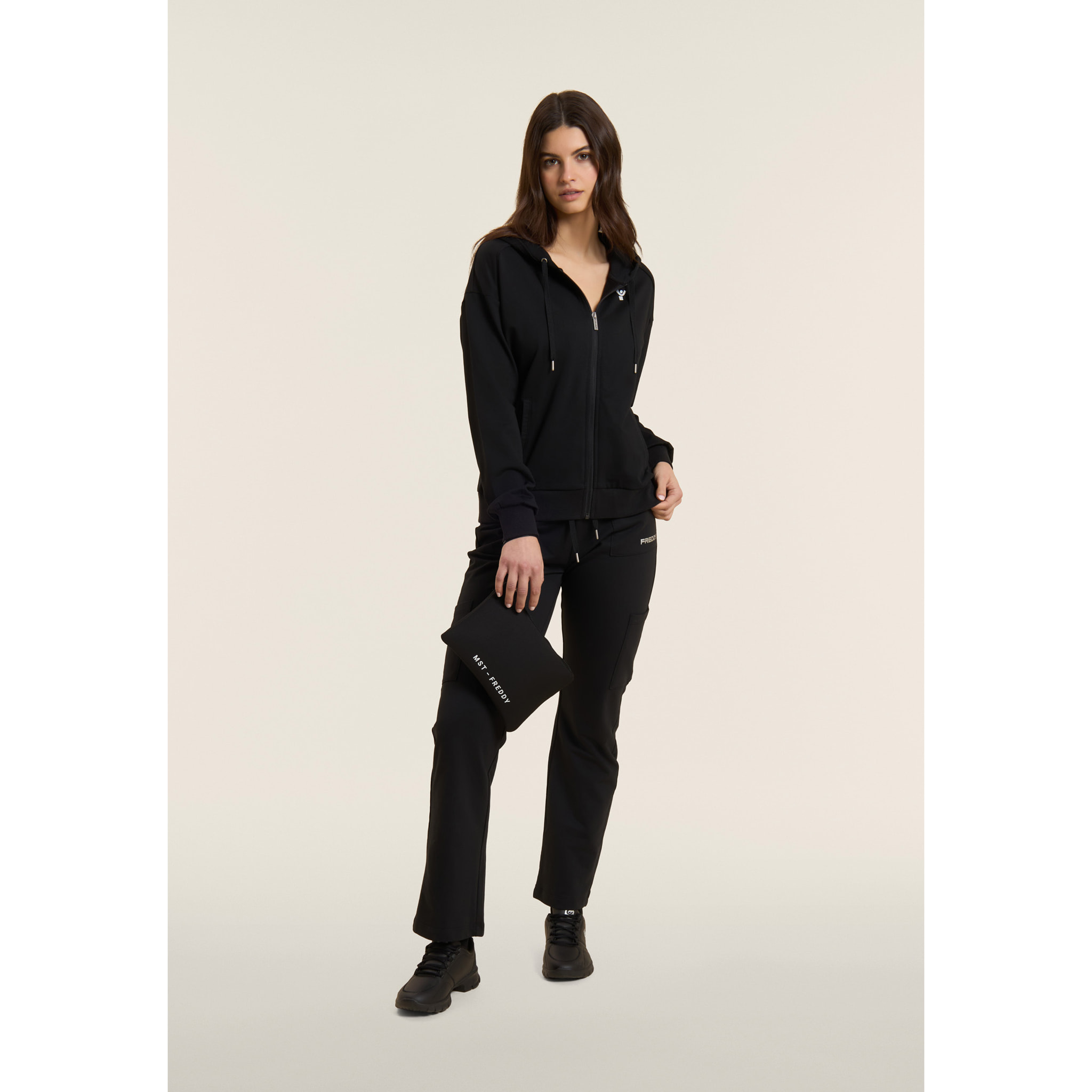 Pantaloni regular con tasche applicate e gamba dritta