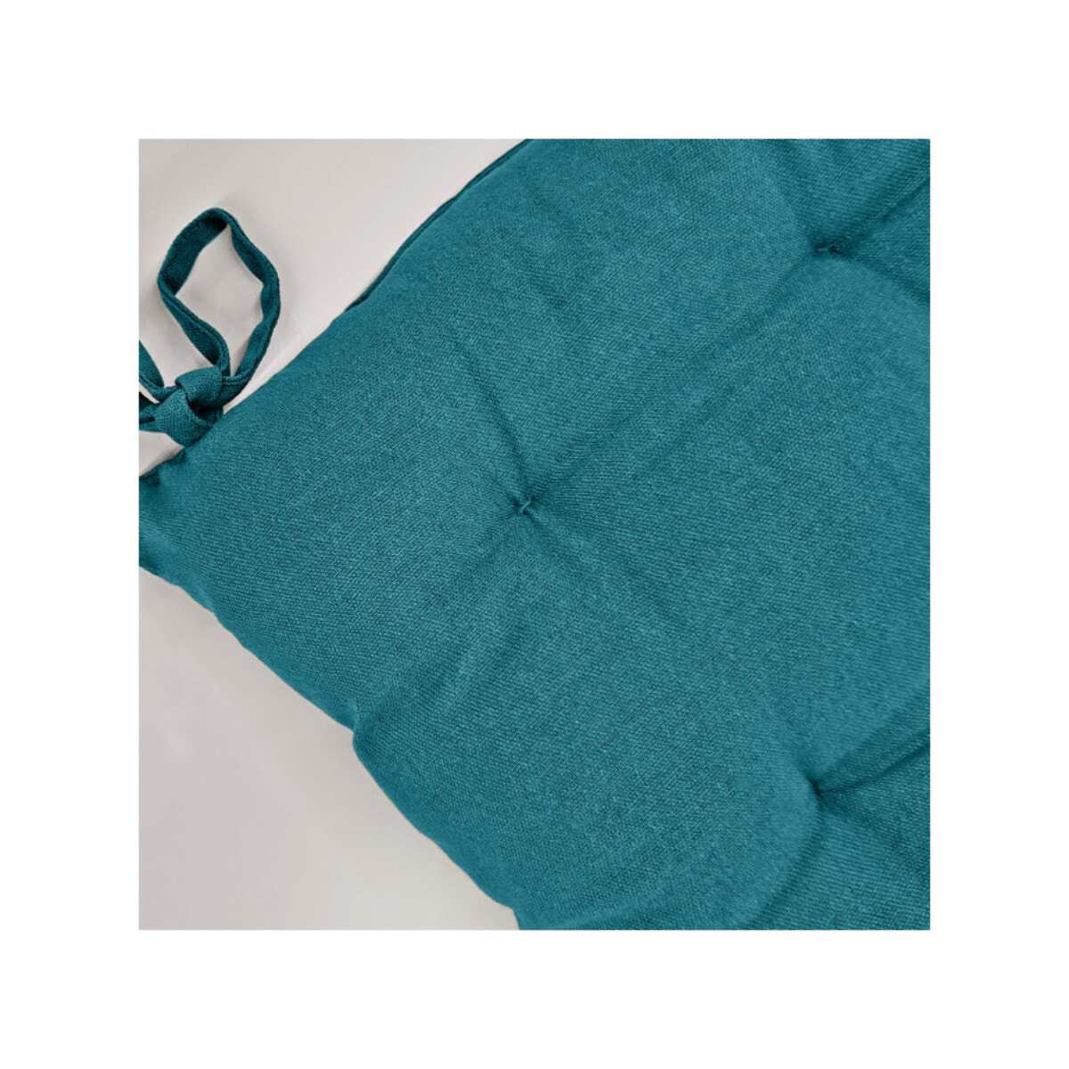 Coussin / Galette de chaise 38 x 38 cm en coton avec nouettes - KALA