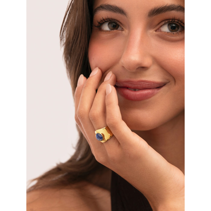 Anello My Cianita Acciao Placcato Oro