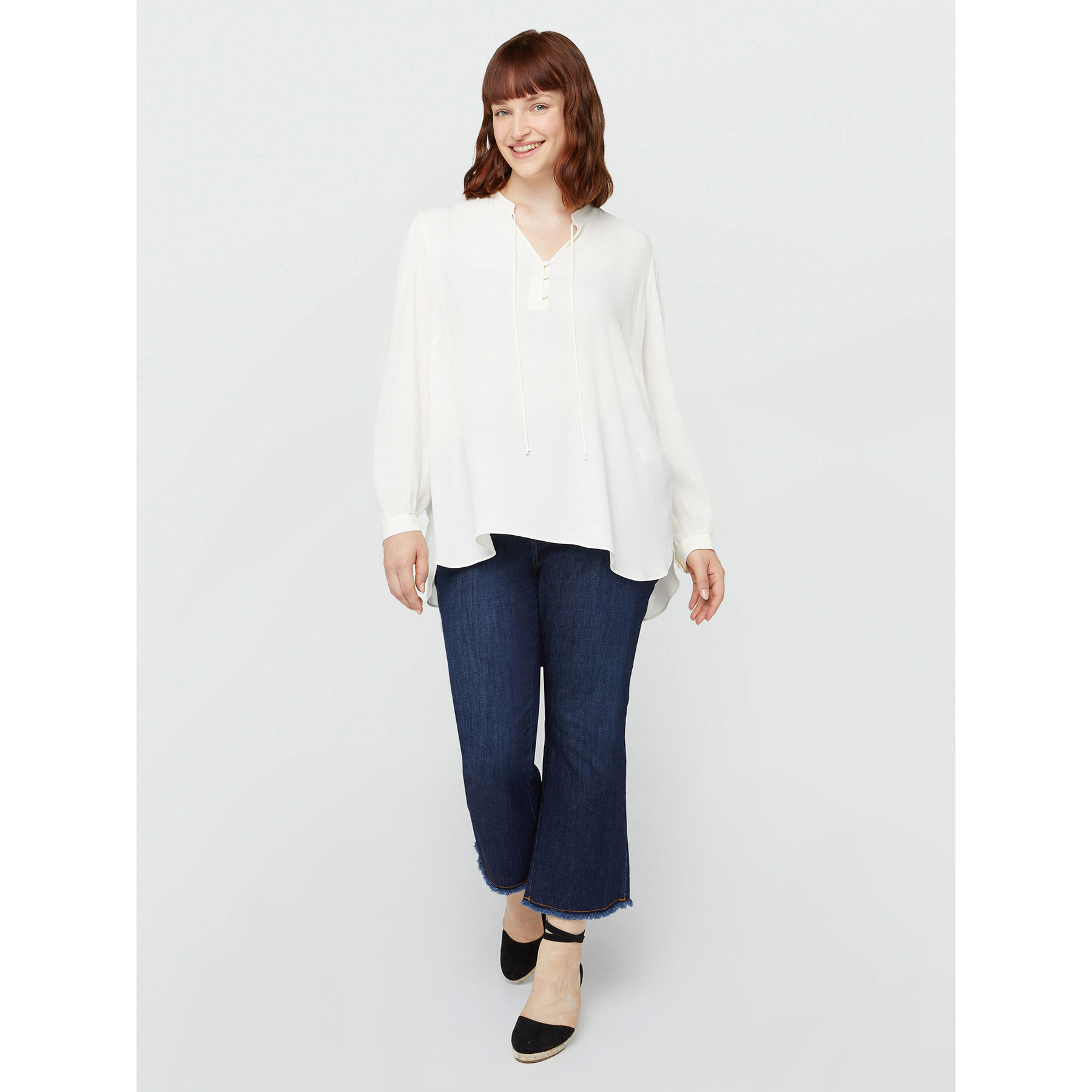 Fiorella Rubino - Blusa de viscosa LENZING™ ECOVERO™ - Blanco