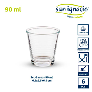 Set 6 vasos cafe 90ml colección vivalto