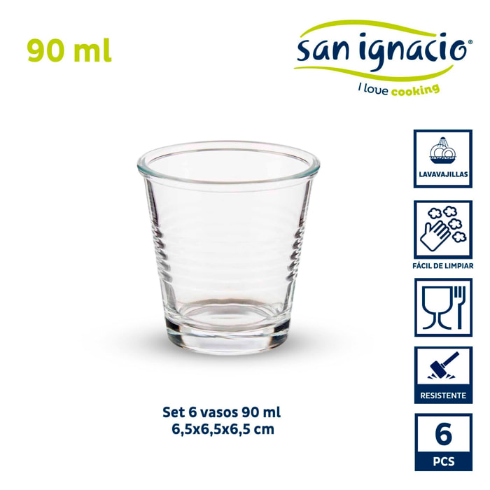Set 6 vasos cafe 90ml colección vivalto