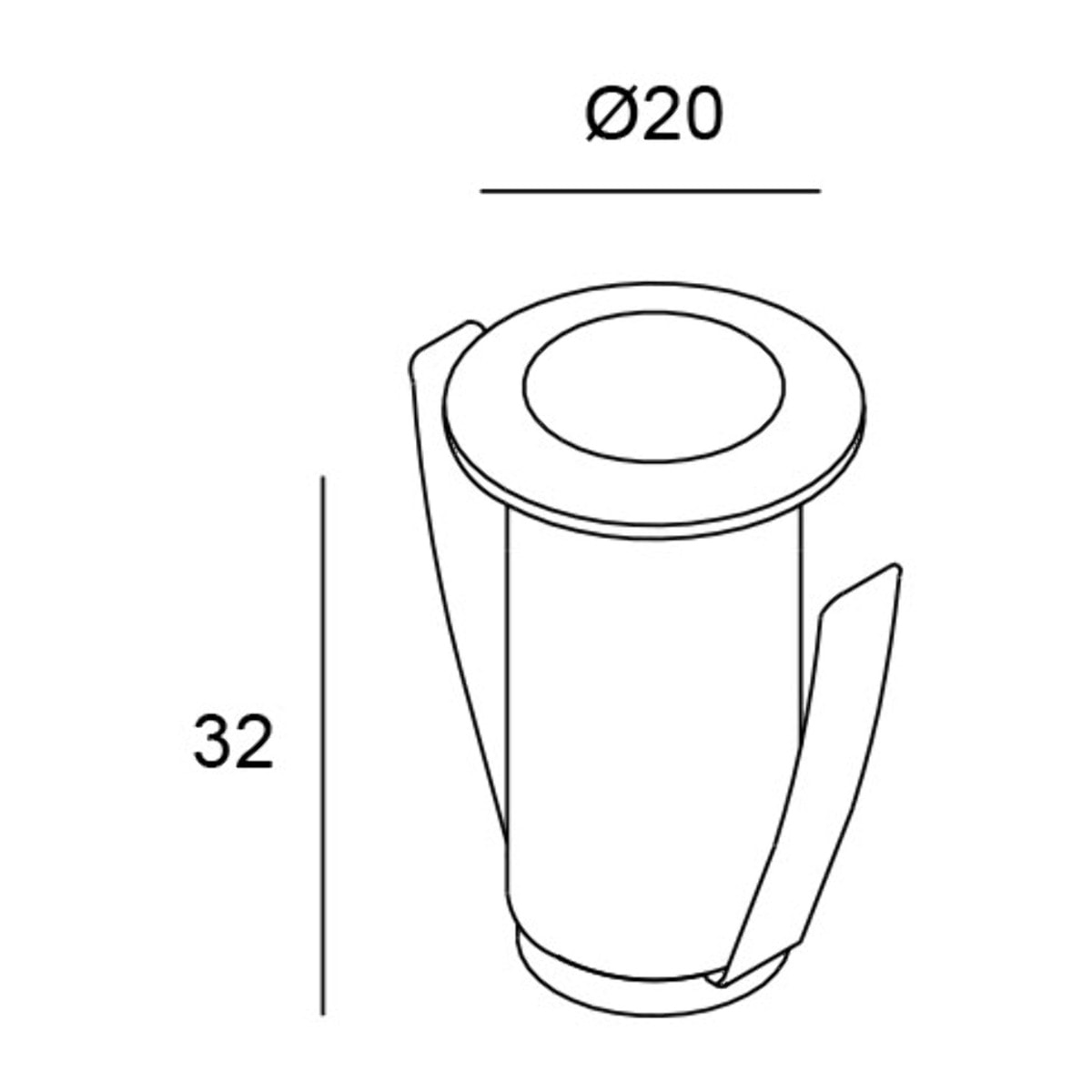LEDS C4 Empotrable de suelo IP66-IP67 Rim ø20mm LED 0.5 Blanco neutro - 4000K Acero inoxidable AISI 316 4lm