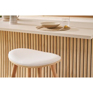 Tabourets de bar bois clair et blanc H65 cm (lot de 2) MEADOW