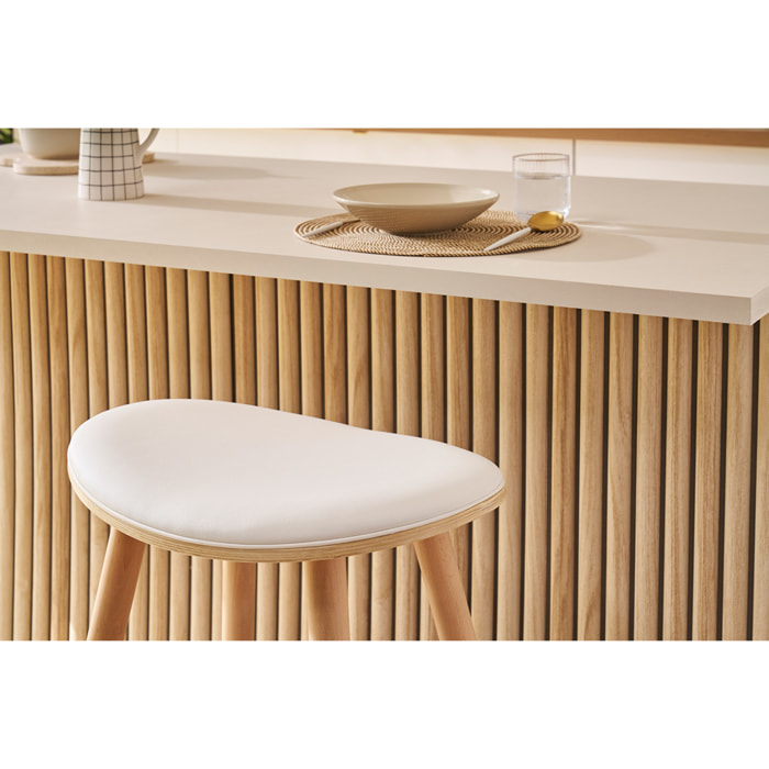 Tabourets de bar bois clair et blanc H65 cm (lot de 2) MEADOW