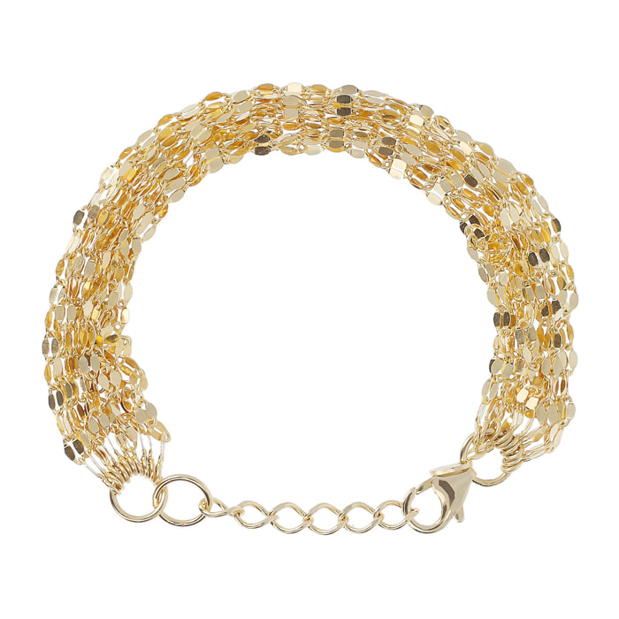 Bracciale Multifilo Maglia Stellata placcata Oro Giallo 18Kt