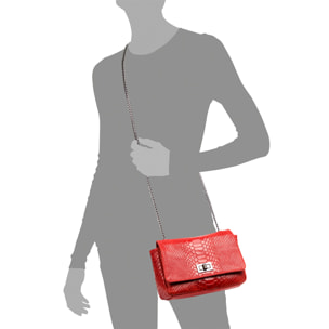 Dalida Borsa a tracolla Donna.Pelle autentica Camoscio Inciso Serpente