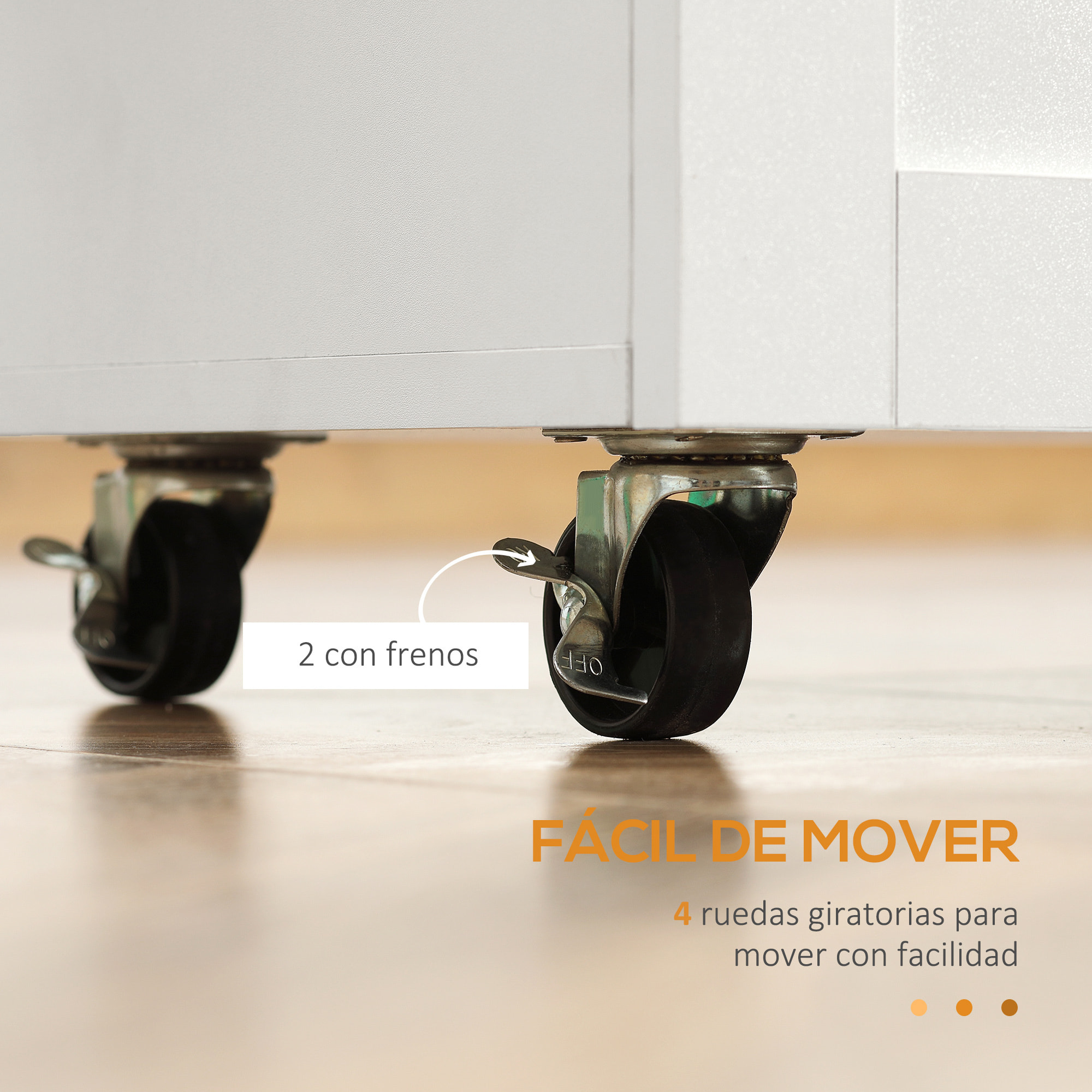 Carro de Cocina con 1 Cajón 2 Puertas Toallero y Especiero 105x36x85 cm Blanco