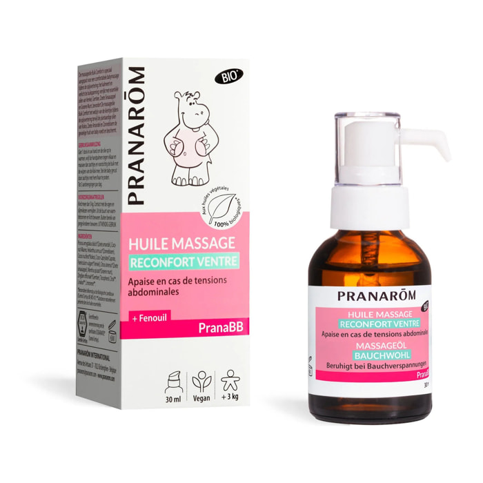 Pranarom - Huile de massage Réconfort ventre - Bio - 30 ml
