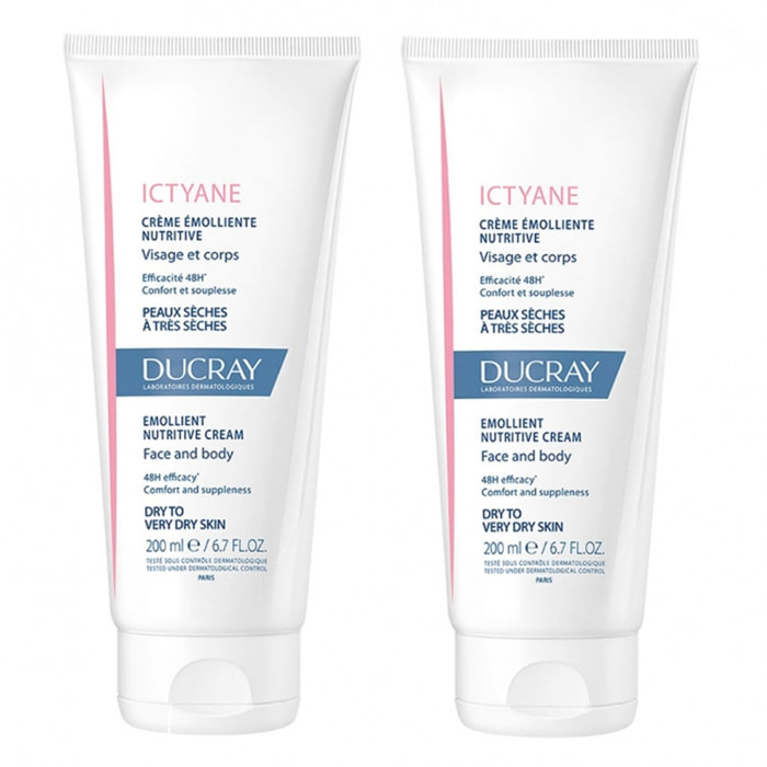 Ictyane - Crème Emolliente Nutritive Visage & Corps 2 x 200 ml
