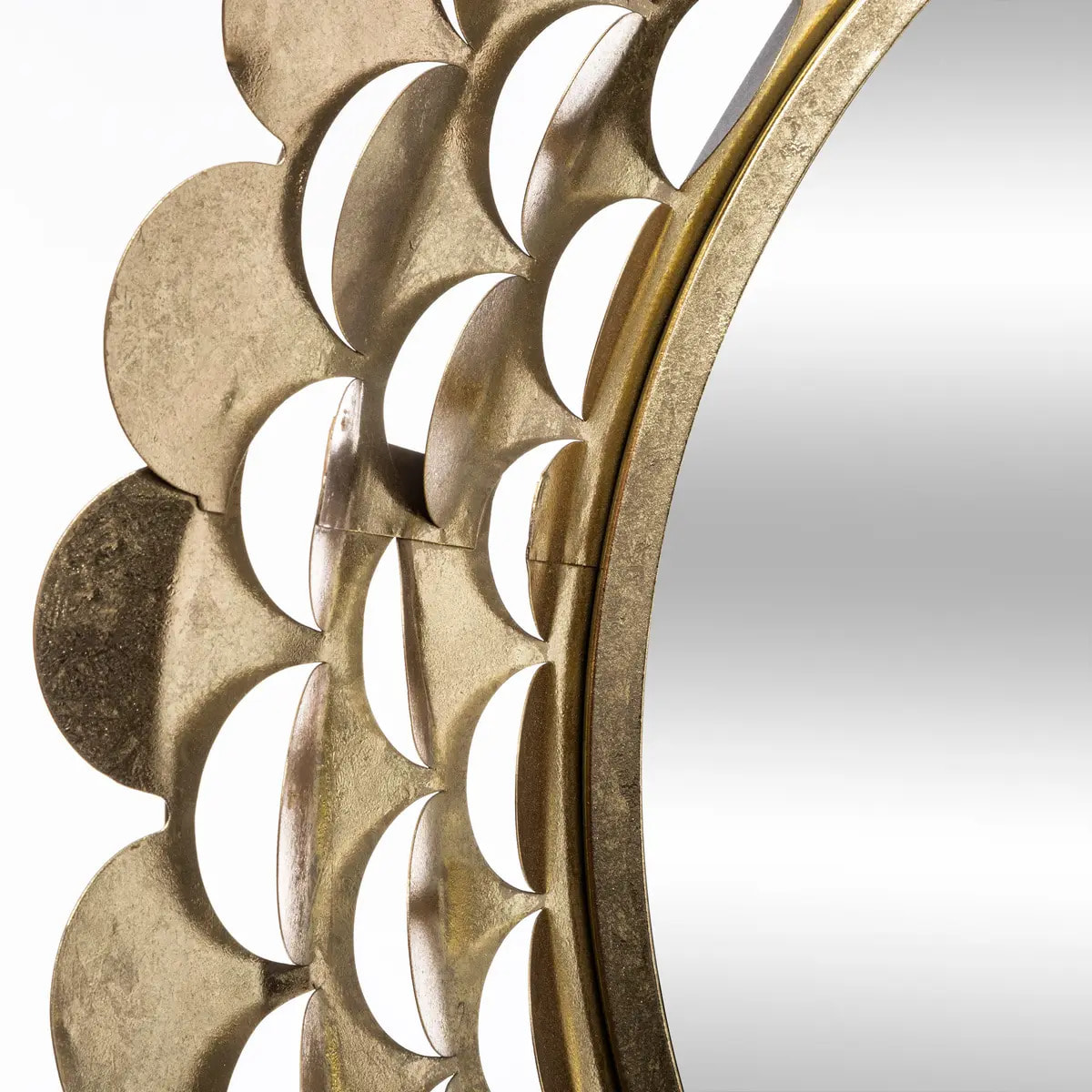 Miroir "Fleur" métal doré D91cm