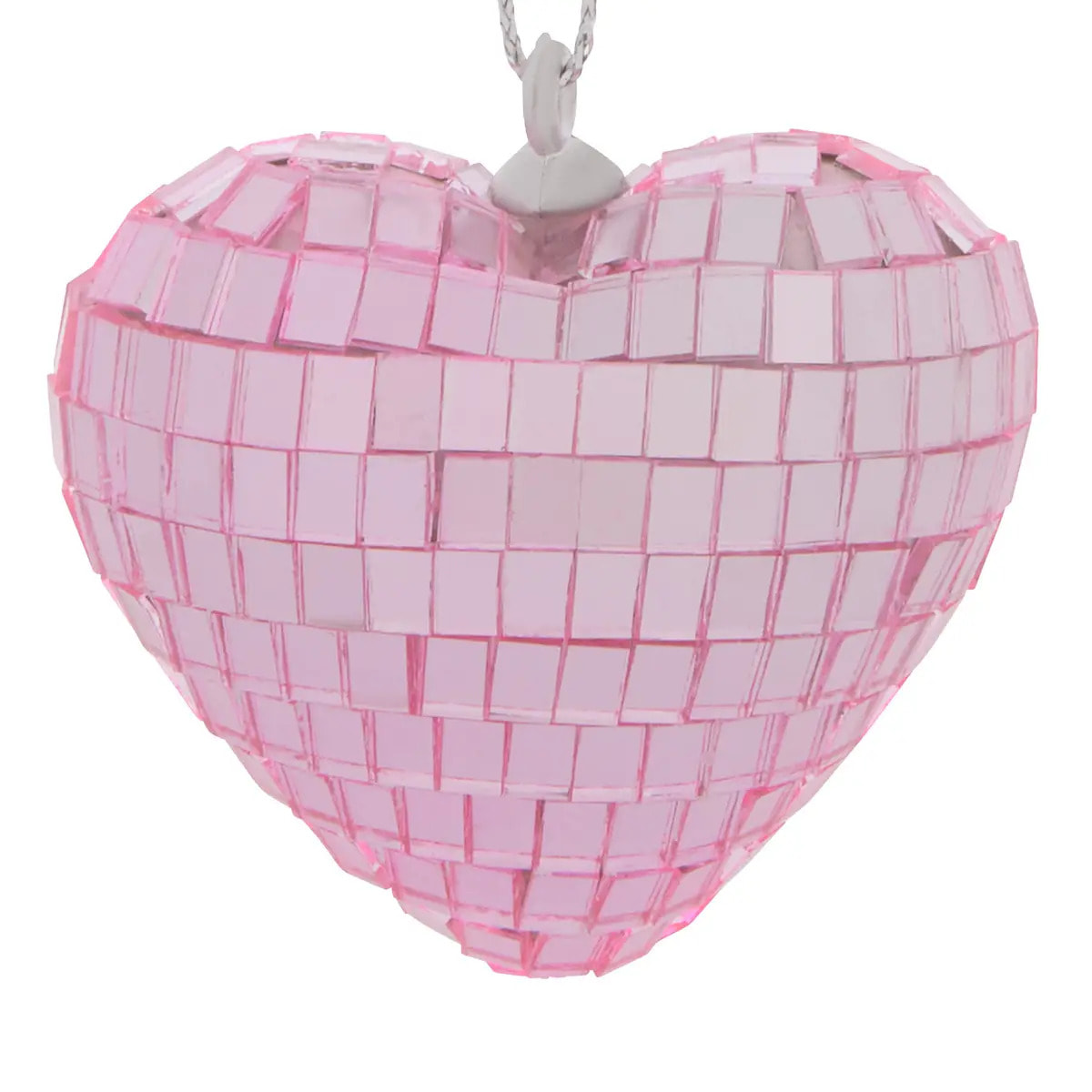 Suspension de sapin cœur effet disco 5 cm
