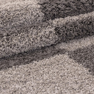 Tapis poils longs shaggy tissé motif géométrique NICO