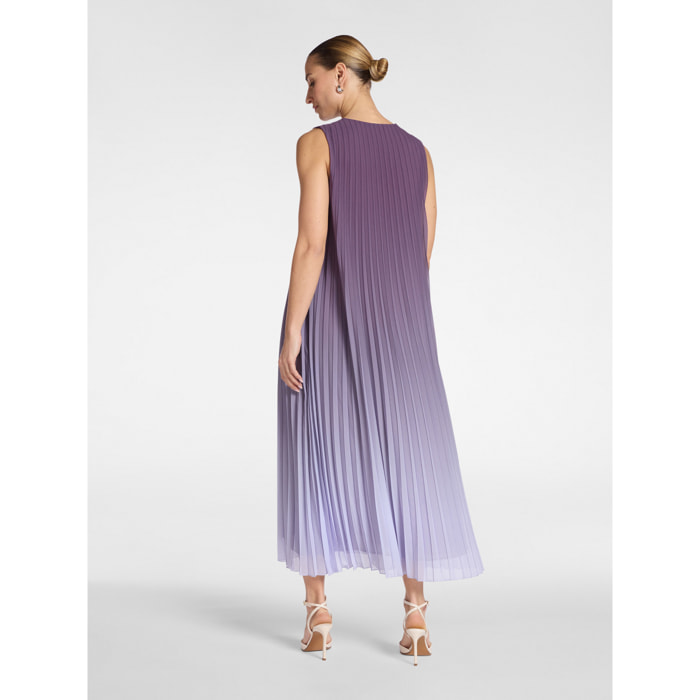 Elena Mirò - Vestito lungo plissé - Viola