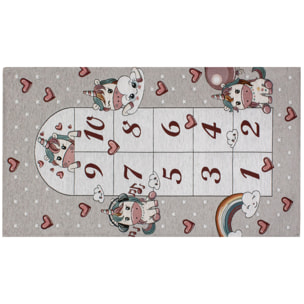 TAPPETO CAMERETTA UNICORNI GRIGIO 80X150 CM CON ANTISCIVOLO