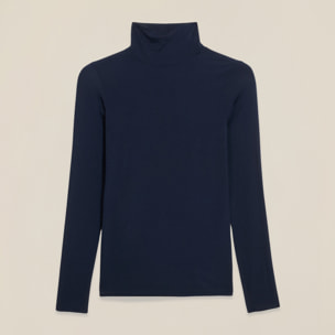 Oltre - T-shirt dolcevita misto modal - Blu