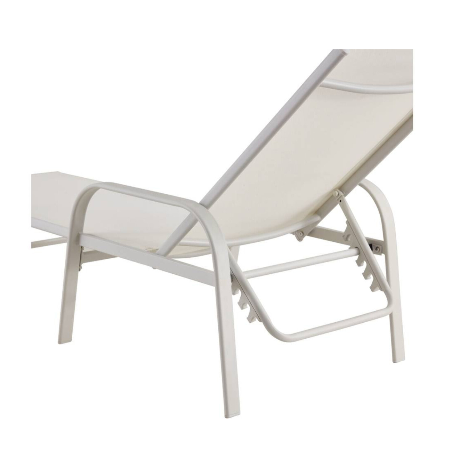 Lot de 2 Bains de soleil en métal avec accoudoirs "Farniente" - Blanc