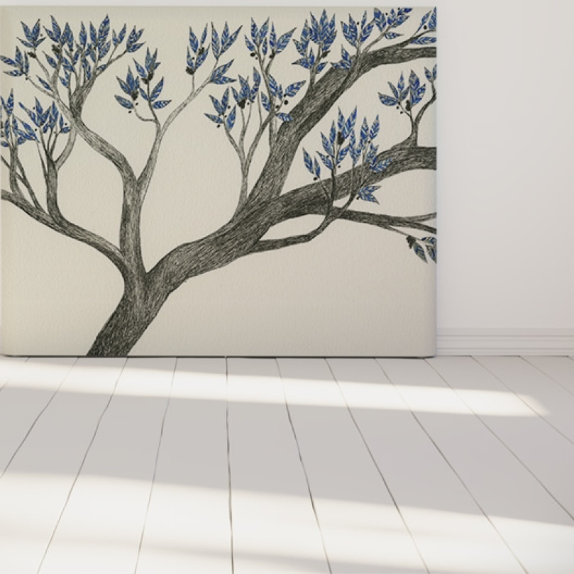 Tête de lit Arbre bleu | Largeur au choix