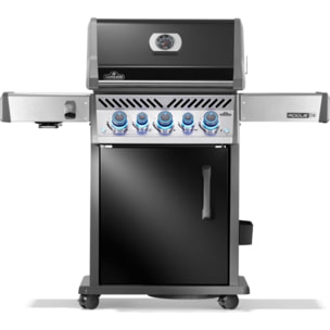 Barbecue gaz NAPOLEON Rogue RPS425RSIBPK2FRR noir 5 bruleurs sur chariot,  60x45 cm bruleurs latéral et arrière infrarouge